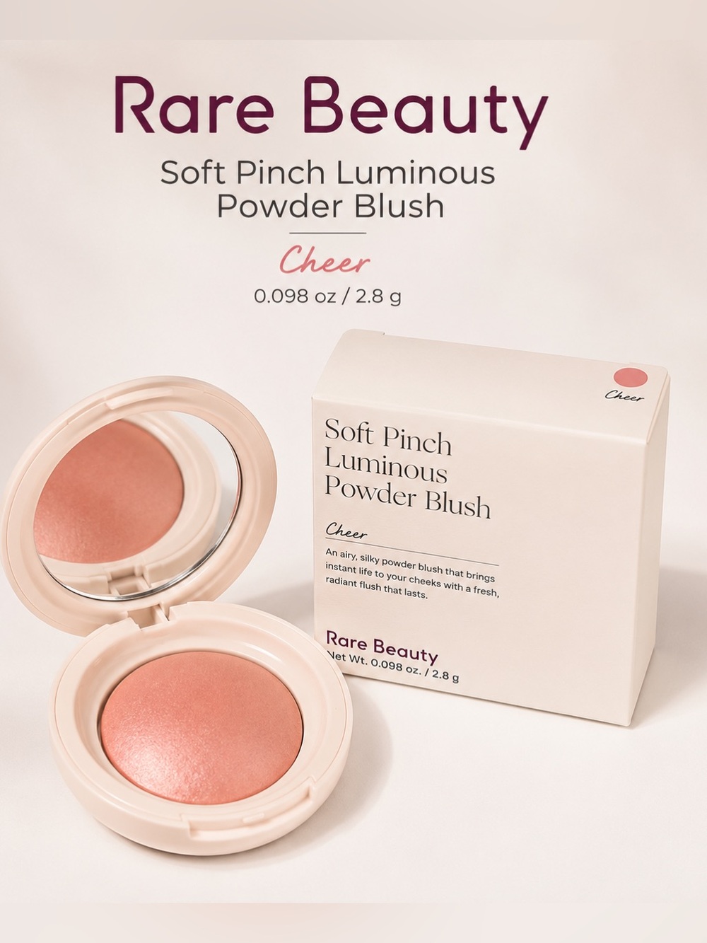 NEW/NIB Rare Beauty Soft Pinch Luminous Powder Blush – Cheer